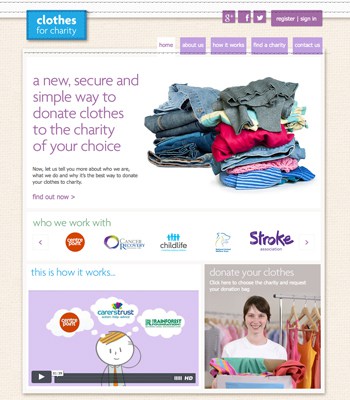 Householders wishing to donate clothing to the charity can arrange collection via the Clothes for Charity website